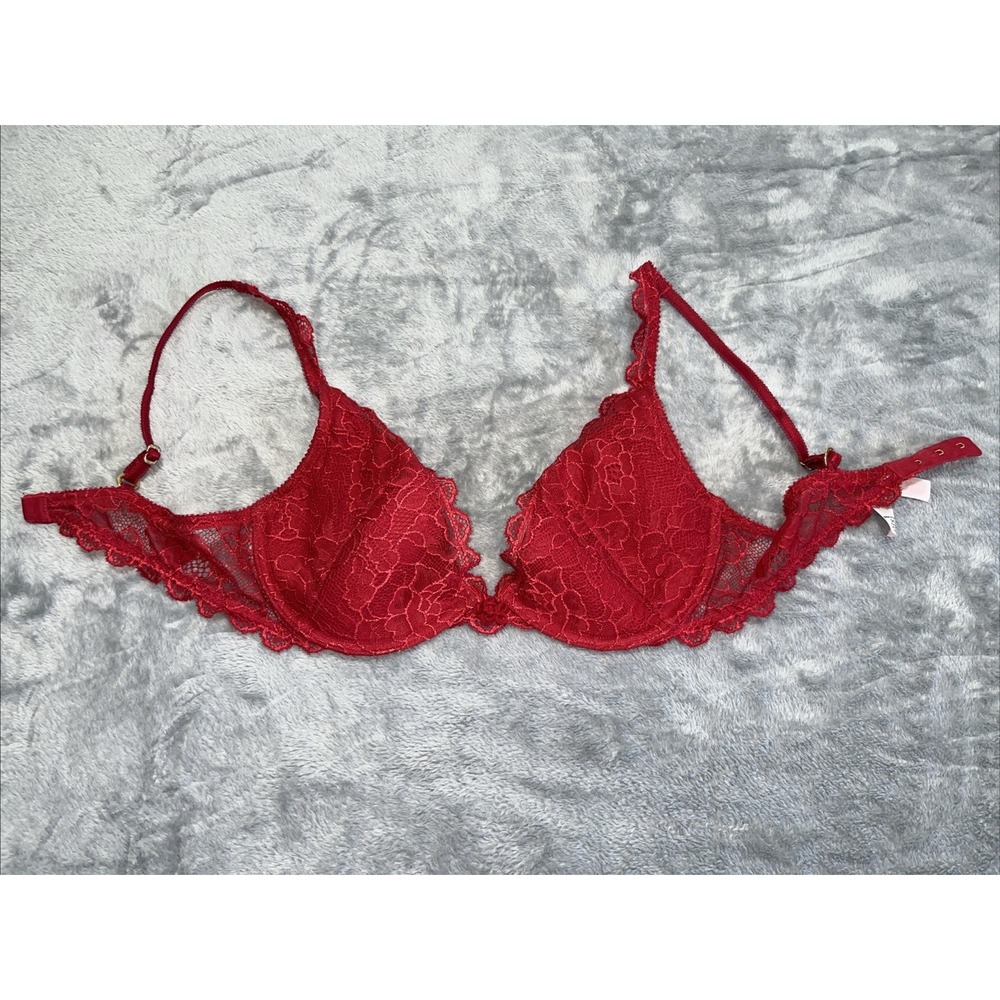 Victorias Secret Bra 34C Very Sexy Red Push-Up Without Padding‎